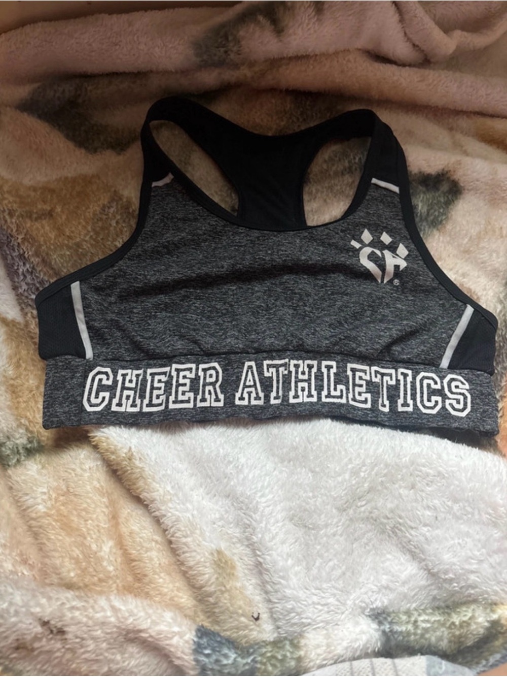 Cheer Athletics Women's Grey Racerback Sports Bra